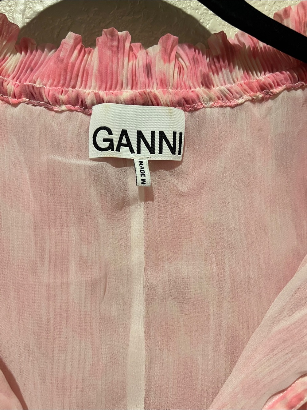 GANNI Pink Pleated Blouse - Picture 4 of 6